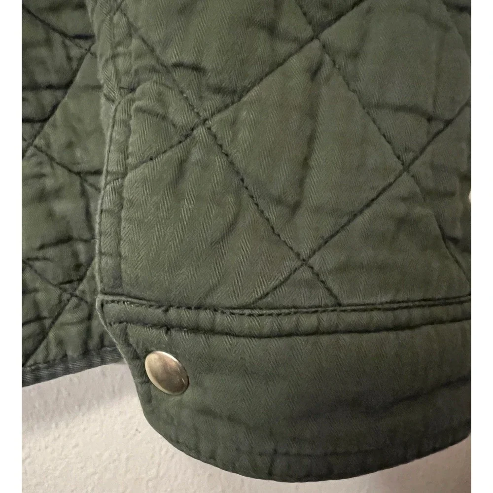 J.Crew‎ Cotton Quilted Downtown Field Jacket in Olive Green Women's Size Medium